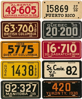 1938 R19-3 Goudey "Auto License Plates" High Grade Near Set (57/66)